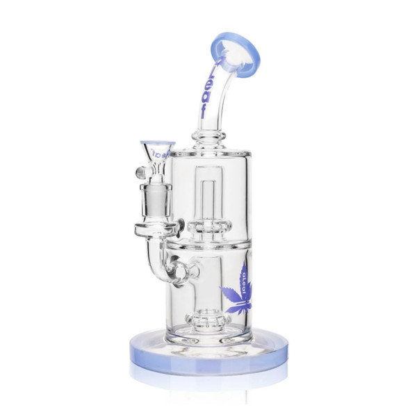 ALEAF GLASS - 10" BENT NECT TWIN PERC GLASS WATERPIPE - AL2130 (35625) | ASSORTED COLORS (MSRP $120.00)