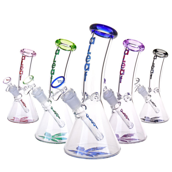 ALEAF GLASS 8" THE ESSENTIAL BENT NECK BEAKER WATER PIPE with CARRYING CASE - AL6230 (35597) | ASSORTED COLORS (MSRP $29.00)