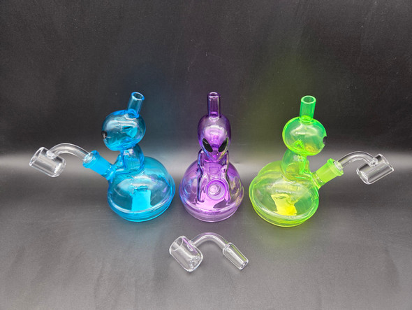 6" ALIEN STATUE GLASS OIL BURNER WATERPIPE - OB6032 (35607) | ASSORTED STICKER (MSRP $10.00)
