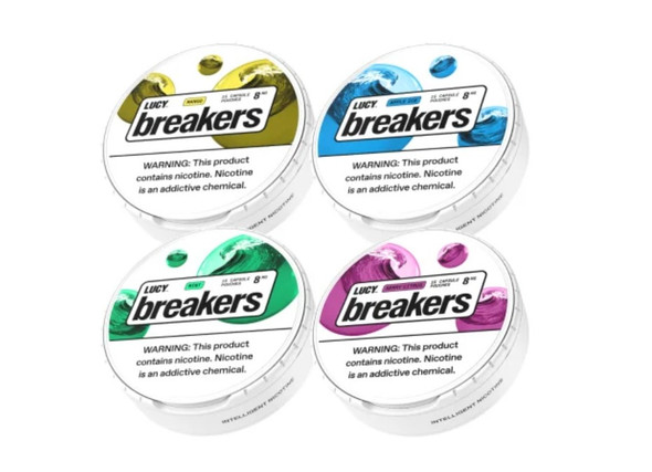 LUCY BREAKERS CAPSULES 15 POUCHES PER CAN FLAVOR | DISPLAY OF 5 (MSRP $each)