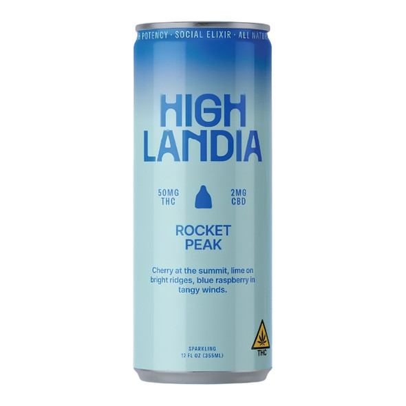 HIGHLANDIA SPARKLING SOCIAL ELIXIR DRINK 50MG THC + 2MG CBD 12OZ 355ML CAN | DISPLAY OF 4 (MSRP $)