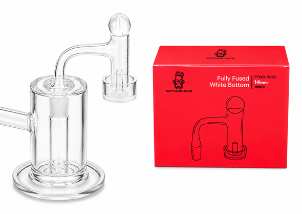 SPACE KING - FULLY FUSED WHITE BOTTOM 14MM MALE (RED) FFWB-0033 (36983) | SINGLE (MSRP $26.00)