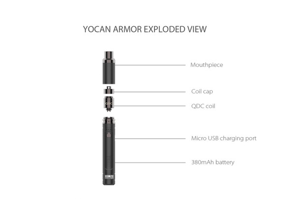 YOCAN ARMOR 380MAH PORTABLE WAX VAPORIZER PEN (MSRP $25.00)