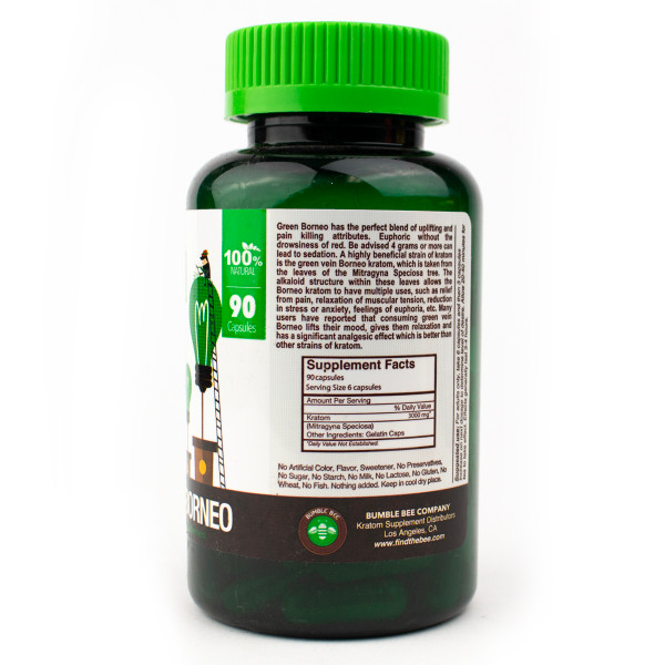 BUMBLE BEE KRATOM - GREEN BORNEO - CAPSULES | SINGLE (MSRP $) - FS