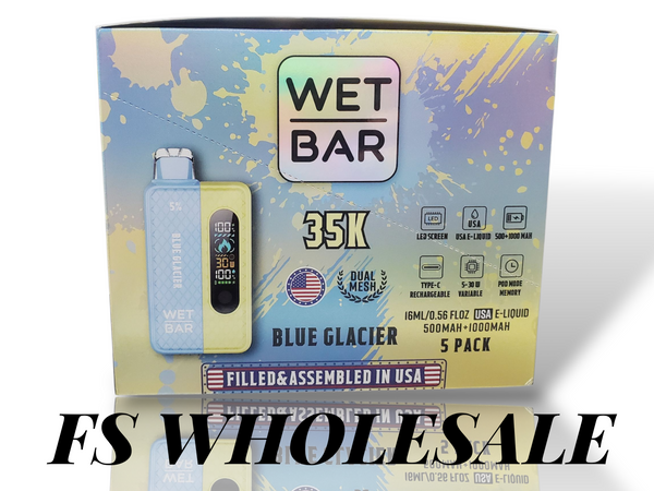 WET BAR 35000 PUFFS KIT - TEXAS COMPLIANT SB2024 | DISPLAY OF 5 (MSRP $24.99 Each) - FS WHOLESALE WET BAR 35000 PUFFS KIT - TEXAS COMPLIANT SB2024 | DISPLAY OF 5 (MSRP $24.99 Each) - FS WHOLESALE