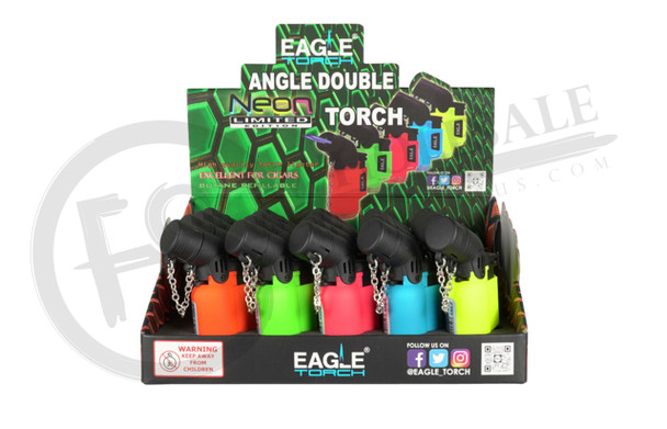 EAGLE TORCH (PT150ADN) MINI ANGLE DOUBLE TORCH NEON LIMITED EDITION | DISPLAY OF 20