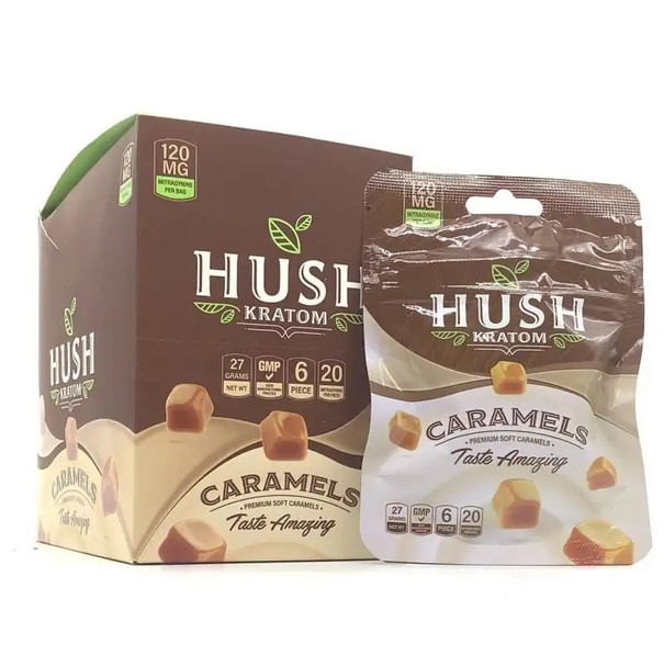 HUSH KRATOM - CARAMELS EXTRACT INFUSED 6 COUNT | SINGLE PACK (MSRP $)
