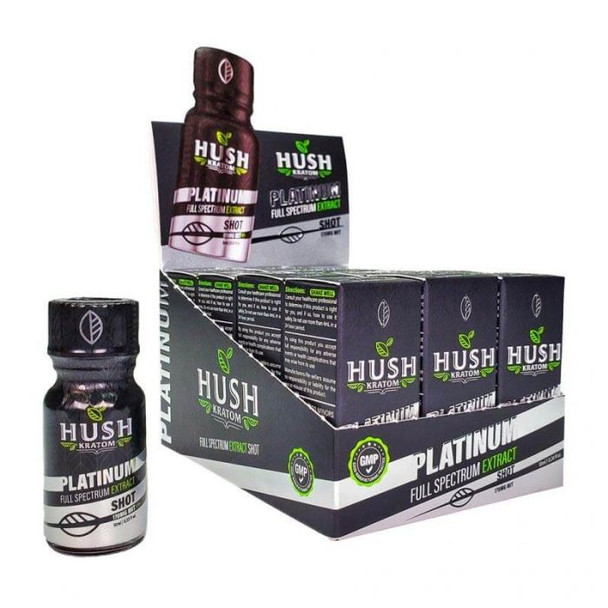 HUSH KRATOM - PLATINUM FULL SPECTRUM SHOT | DISPLAY OF 12 (MSRP $)