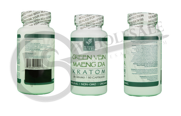 WHOLE HERBS KRATOM - GREEN VEIN MAENG DA CAPSULES (BOTTLE)