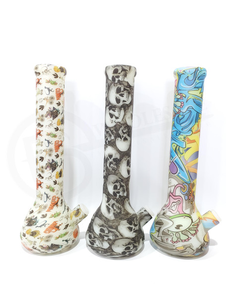 SILICON BAEKER GLOW IN DARK WATER PIPE 13.5" | ASSORTED COLORS (MSRP $)
