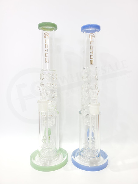 LOTUS GLASS 16" WATER PIPE (15471) | ASSORTED COLORS (MSRP $100.00)