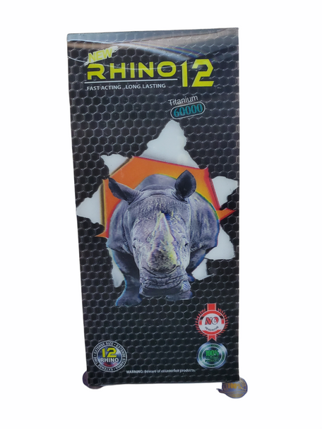 RHINO 12 - TITANIUM 60000 (1 CAPSULE) | DISPLAY OF 24 (MSRP $)