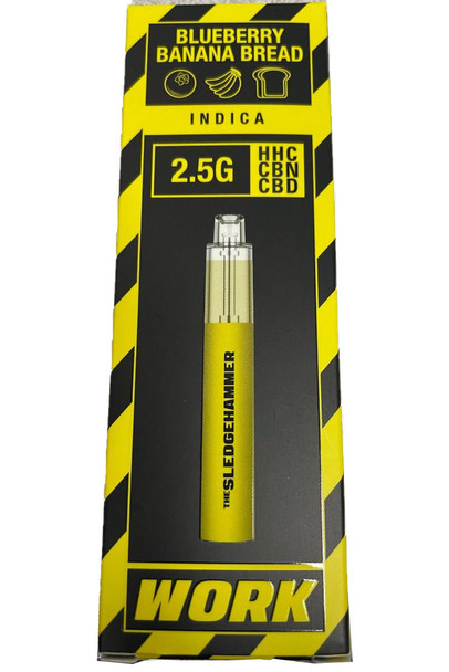 WORK HEAVY DUTY - SLEDGEHAMMER (HHC + CBN + CBD) 2.5 GRAMS DISPOSABLE DEVICE | SINGLE (MSRP $38.00)