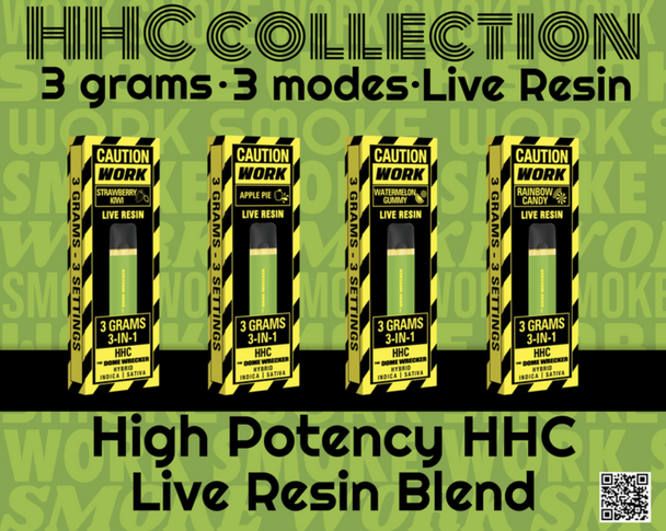 WORK - DOME WRECKER HIGH POTENCY (HHC) LIVE RESIN 3 GRAM DISPOSABLE | SINGLE (MSRP $40.00each)