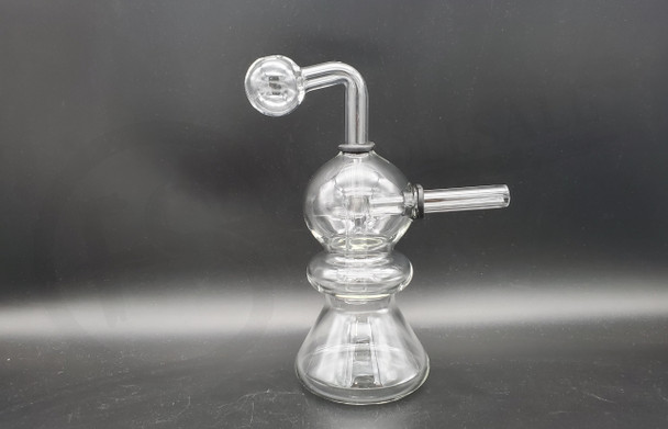 6" GLASS OIL BURNER 3pc WATERPIPE (19465) | ASSORTED COLORS (MSRP $10.00)