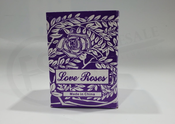 LOVE ROSE - THICH GLASS PIPE with PLASTIC FLOWER PURPLE - 20747