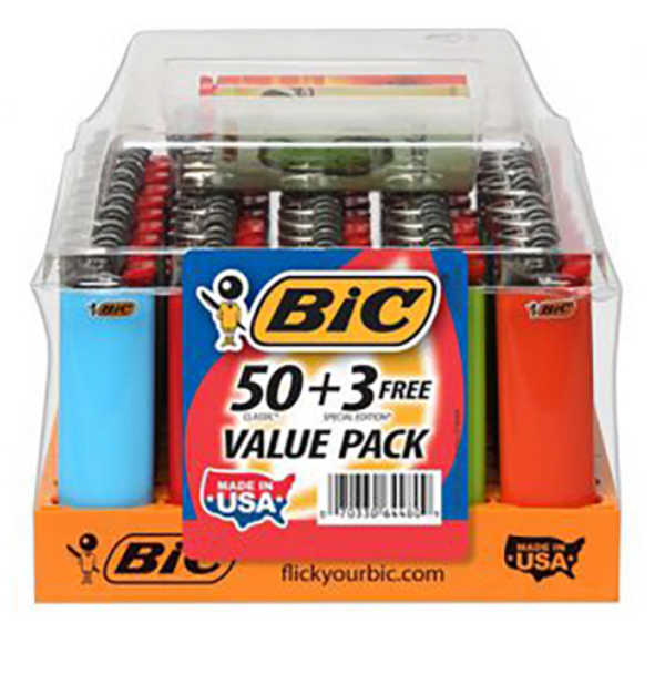 BIC LIGHTER - 50CT + 3 FREE | DISPLAY OF 53 (MSRP$)