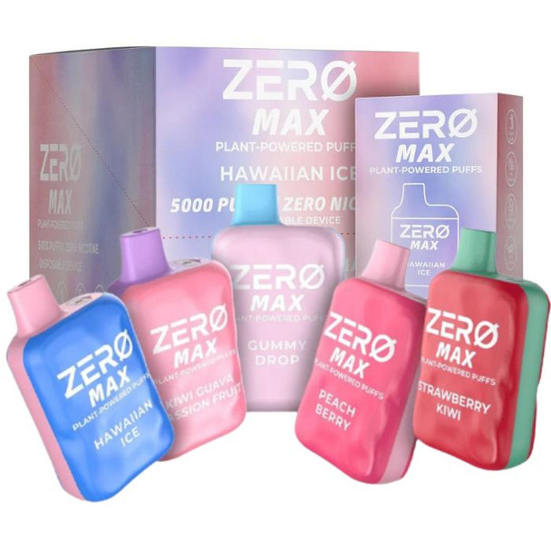ZERO MAX / ARRO MAX 5000 PUFFS ZERO NICOTINE PLANT BASED RECHARGEABLE DISPOSABLE | DISPLAY OF 10 (MSRP $25.00each)