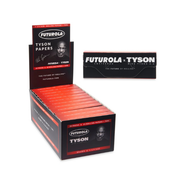 TYSON RANCH x FUTUROLA - 1 1/4 SIZE ROLLING PAPER + TIPS | DISPLAY OF 24 (MSPR $)