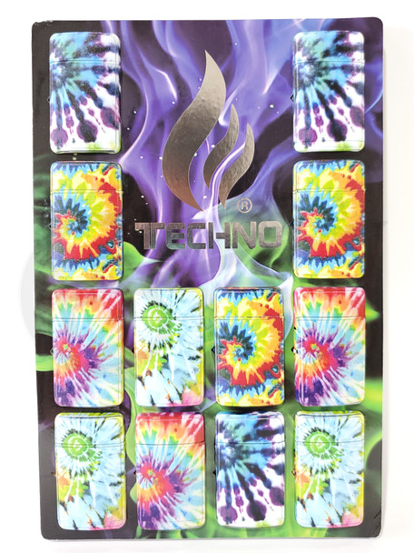 TECHNO FLIP - COLORS DESIGN TORCH LIGHTER (19607TD) with STANDING DISPLAY | DISPLAY OF 12 (MSRP $)