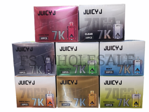 JUICYJ - 5% NICOTINE 7000 PUFFS DISPOSABLE DEVICE | DISPLAY OF 10 (MSRP $)
