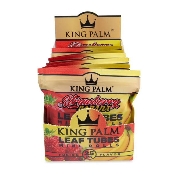 KING PALM - LEAF TUBES MINI ROLLS 25 PCAK | DISPLAY OF 8 (MSRP $23.50each)