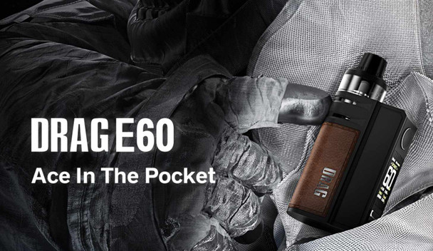 VOOPOO DRAG E60 2550mAh POD SUSTEM STARTER KIT with REFILLABLE 4.5ml PnP POD II (MSRP $49.99)