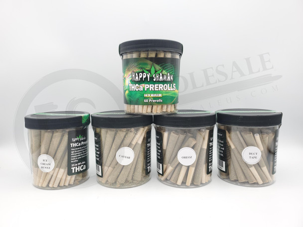 HAPPY SHAMAN - THC-A PRE-ROLLS 60CT 1GRAM - HYBRID | SINGLE JAR