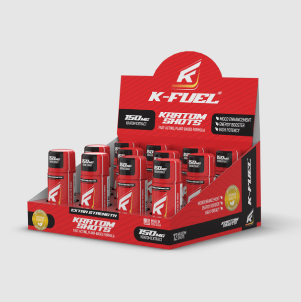 K-FUEL KRATOM SHOTS 150MG | DISPLAY OF 12 (MSRP $24.99each)