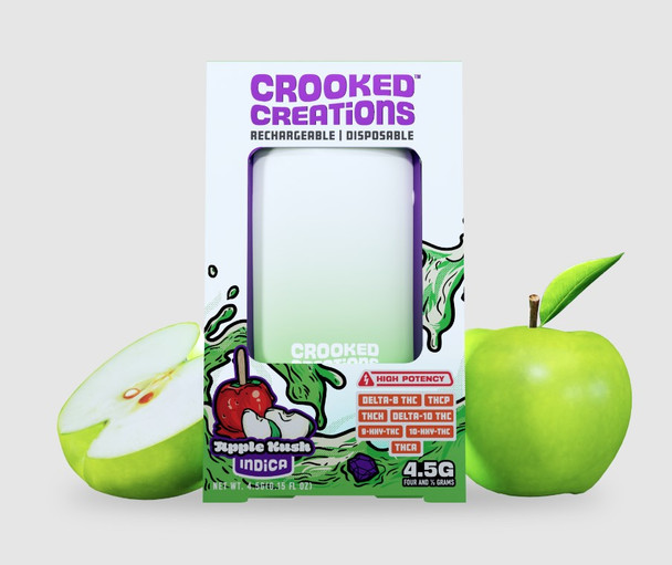 CROOKED CREATIONS - LIVE DIAMOND BAR DISPOSABLE 4.5GRAM (D8 + THCP + D10 + THCA + HXY-10 + HXY-9) | SINGLE (MSRP $35.00)