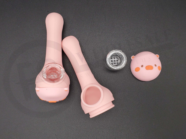 SILICONE DRIPPING PIGGY HAND PIPE (24121) | ASSORTED COLORS (MSRP $10.00)