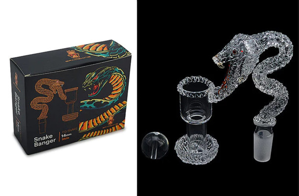 SPACE KING - SNAKE BANGER 14MM MALE FQ-SNAKE (24234) | SINGLE (MSRP $55.00)