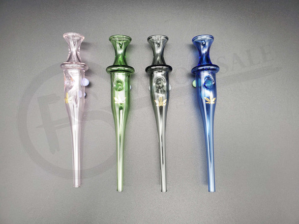 ALEAF 5" GLASS 3 DOT STRAW (DAB STRAW) (24044) | ASSORTED COLORS (MSRP $20.00)