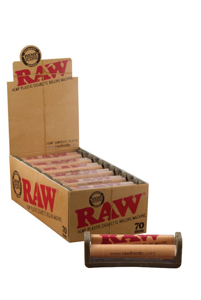 RAW HEMP PLASTIC CIGARETTE ROLLING MACHINE - 70MM - DISPLAY OF 12