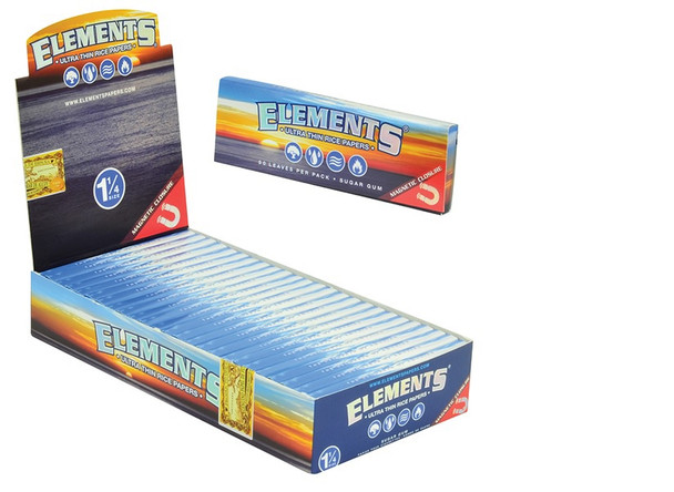 ELEMENTS ULTRA THIN RICE PAPERS 1 1/4 MAGNET PACK | DISPLAY OF 25