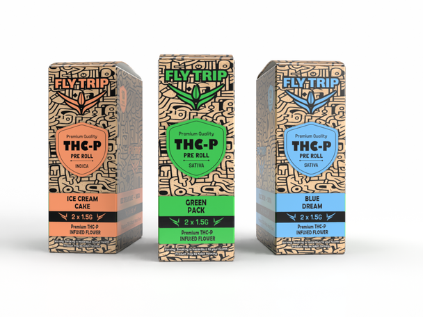 FLY TRIP PREMIUM QUALITY THC-P PRE-ROLL 2ct x 1.5G | DISPLAY OF 10 (MSRP $each)