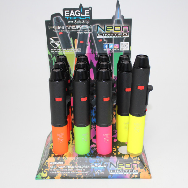 EAGLE TORCH (PT132N) NEON LIMITED EDITION PEN TORCH LIGHTER | DISPLAY OF 12