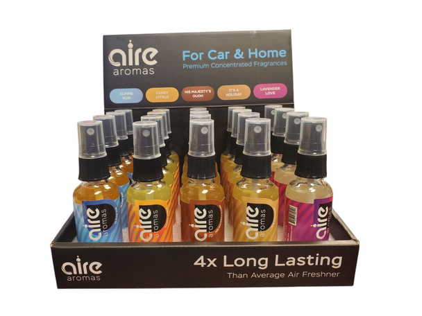 AIRE AROMAS 4X LONG LASTING THAN AVERAGE AIR FRESHNER | DISPLAY OF 20 (MSRP $each)
