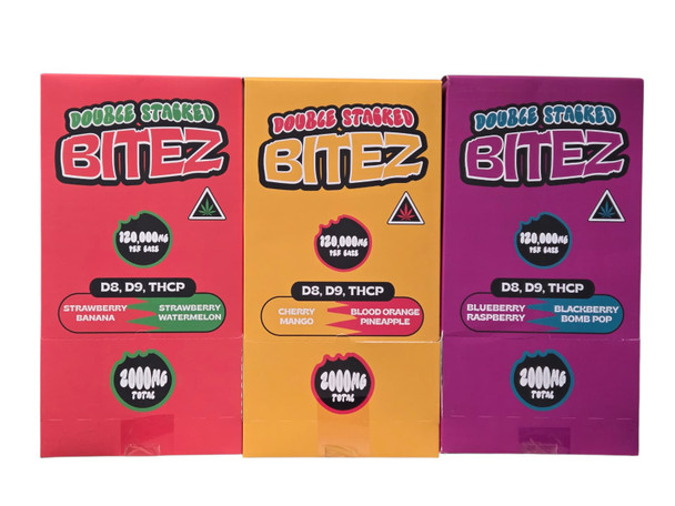 DOUBLE STACKED BITEZ (D8 + D9+THCP) GUMMIES 120000MG - FLORIDA COMPLAINT GUMMIES | DISPLAY OF 60 (MSRP $)