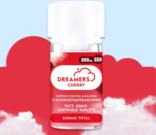 DREAMERS 7-HYDROXY SUPREME KRATOM ALKALOIDS 600MG 10CT 60MG PER TABLET | SINGLE JAR (MSRP $)