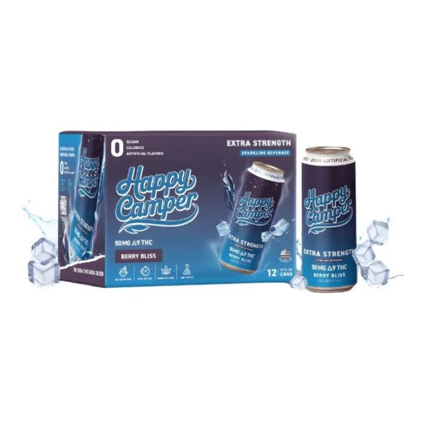 HAPPY CAMPER D9 THC EXTRA STRENGHT DRINK 50MG 12OZ 355ML | DISPLAY OF 12 (MSRP $)