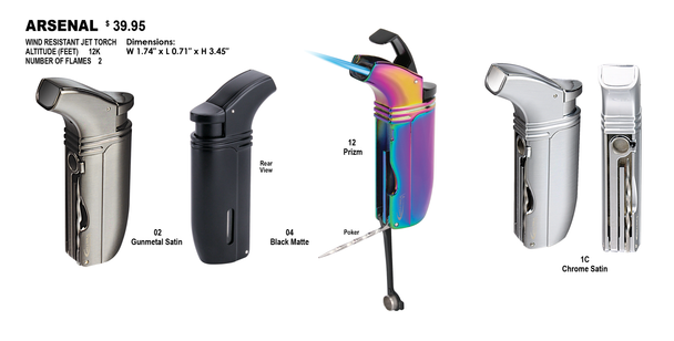 VECTOR ARSENAL - WIND RESISTANT JET TORCH ALTITUDE (FEET) 12k FLAMES 2 (MSRP $39.95)