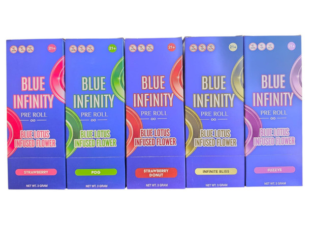 BLUE INFINITY PRE ROLL BLUE LOTUS INFUSED FLOWER 1.5GRAM x 2CT | DISPLAY OF 10 (MSRP $)
