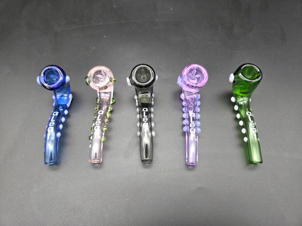 ALEAF - 4" DOTTED GLASS HAND PIPE - ALHP6012 (35649) | ASSORTED COLORS (MSRP $25.00)