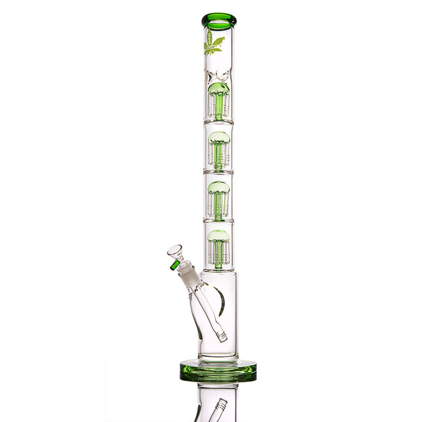 ALEAF GLASS - 20" FOUR TIER SHOWER PERC WATERPIPE - AL1203 (35516) | ASSORTED COLORS (MSRP $100.00)