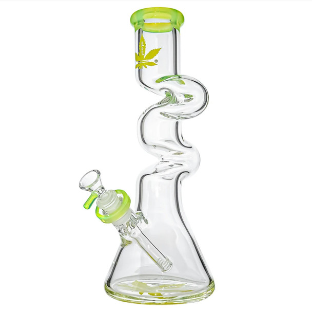 ALEAF GLASS - 12" TWISTED TWIN WATERPIPE - AL6225 (35511) | ASSORTED COLORS (MSRP $90.00)
