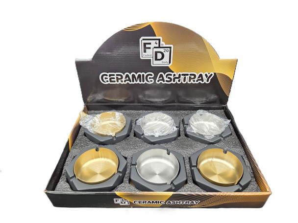 FD CERAMIC ASHTRAY - FDX5143 (35748) - ASSORTED COLORS | SINGLE (MSRP $)