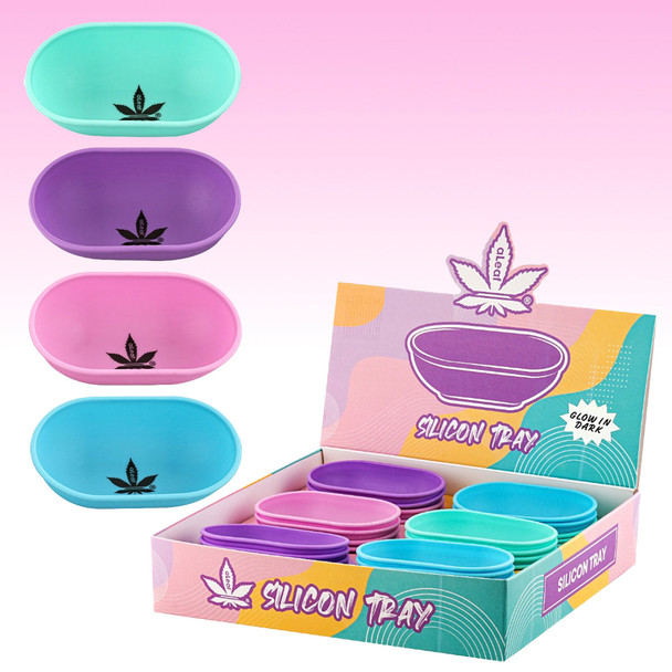 ALEAF - SILICONE GLOW IN THE DARK TRAYS - ALXA167 (35710) | ASSCORTED COLORS (MSRP $)