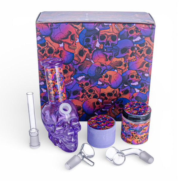 SKULL ESSENTIAL KIT WATERPIPE DIFFERENT DESIGN - OT5538 (35612) | ASSORTED COLORS (MSRP $12.00)