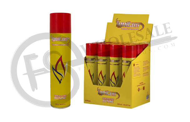 IGNITUS - PREMIUM GOLD REFINED UNIVERSAL LIGHTER BUTANE REFILL 300ML | SINGLE CAN (MSRP: 3.99)